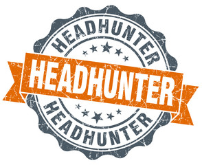 headhunter vintage orange seal isolated on white