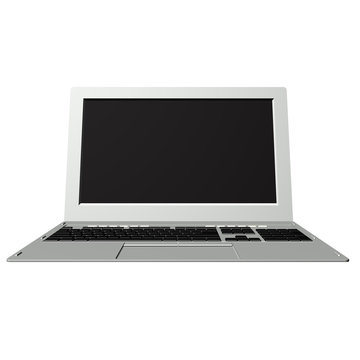 Modern model Laptop over white background.
