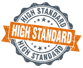 high standard vintage orange seal isolated on white