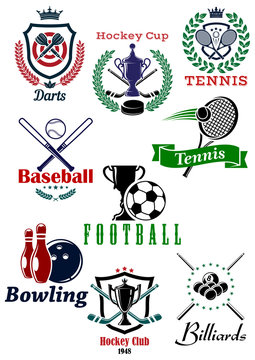Heraldic sporting emblems or badges