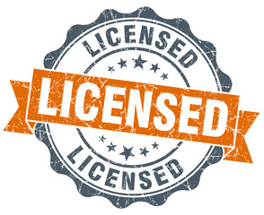 licensed vintage orange seal isolated on white