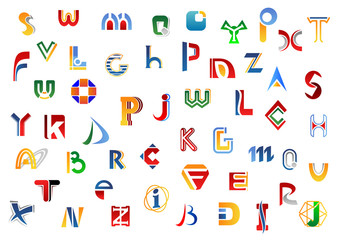 Full alphabet letters set