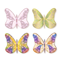 vector butterflies set