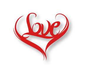 Love text made of 3d vector design element.