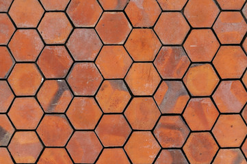 Octagon red brick wall