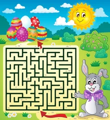 Peel and stick wall murals For kids Maze 3 with Easter theme
