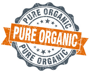pure organic vintage orange seal isolated on white