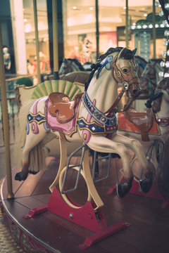 Carousel horse on a carnival merry-go-round