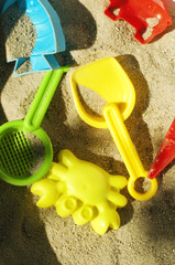 Fototapeta na wymiar Toys for sandbox