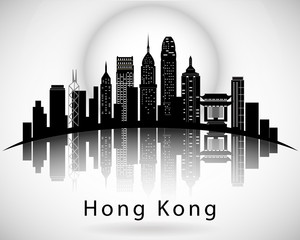 Fototapeta premium Modern Hong Kong City Skyline Design