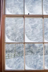 Wall murals Winter Snowy Window