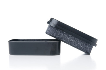 Shoe sponge on white background