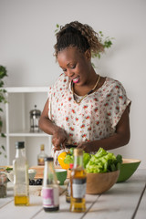 Woman Cooking Salad