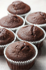 Chocolate muffins, closeup
