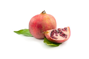 Pomegranate on white background