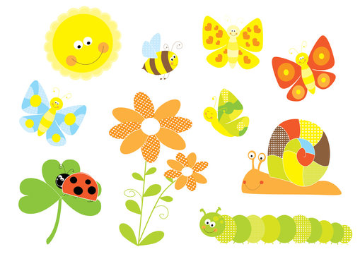 set of spring nature elements- vectors