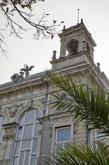 Ancient building with rich decoration in center of Ruse town