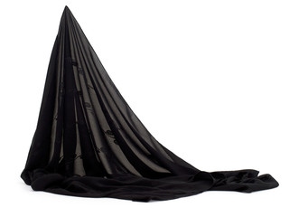 Naklejka premium Fine black fabric headscarf, veil, hijab style material.