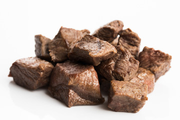 beef stew on white background
