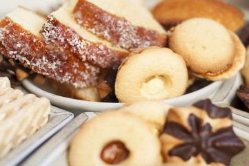 Mixed sweets on basket
