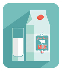 Vector modern flat design illustration of milk.
