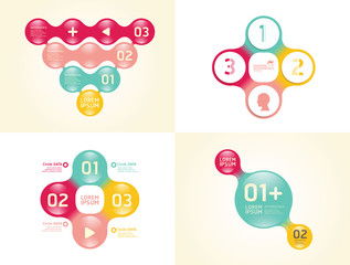 Modern design elements infographic template set.