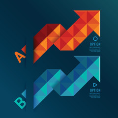 Geometric arrows red and blue color / can be used for infographi