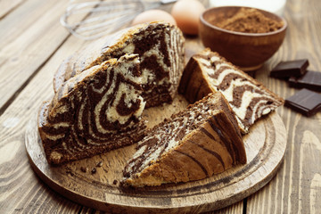 Cake with cocoa  powder