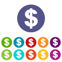 Obraz premium Dollar flat icon