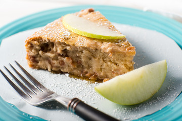 Vegan Apple caramel cheesecake dessert