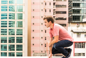 Man standing on a Corbel © harodominguez