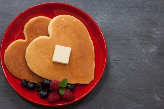 Heart shaped pancakes
