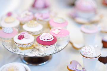 Delicious colorful wedding cupcakes