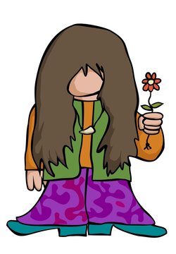 cartoon hippy