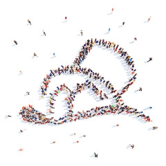 People in the form of an abstract symbol business.