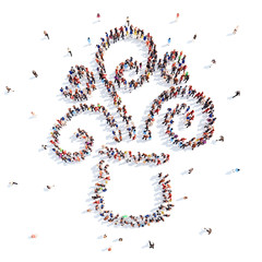 People in the form of an abstract symbol business.