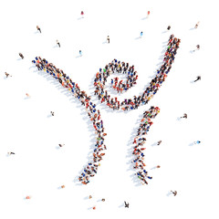 People in the form of an abstract symbol business.