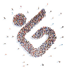 People in the form of an abstract symbol business.