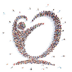 People in the form of an abstract symbol business.