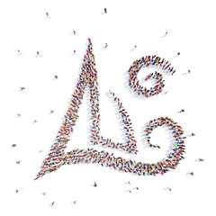 People in the form of an abstract symbol business.