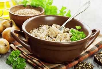 Buckwheat porridge with meat