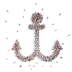 people in the form of an anchor.
