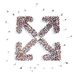 people in the form of arrows.