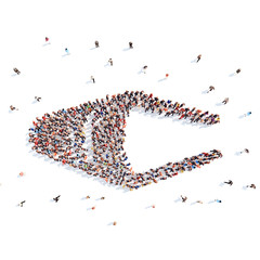 people in the form of a book.