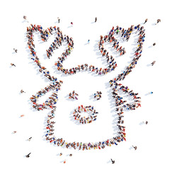 people in the form of New Year deer.