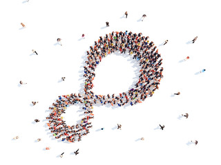 People in the form of an abstract symbol business.