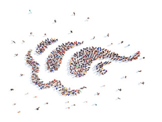 People in the form of an abstract symbol business.