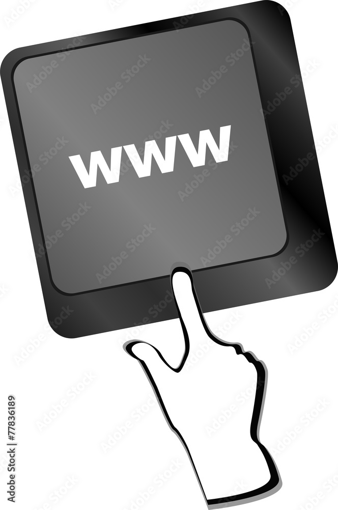 Poster www concept with key on computer keyboard