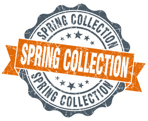 spring collection vintage orange seal isolated on white