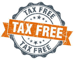 tax free vintage orange seal isolated on white